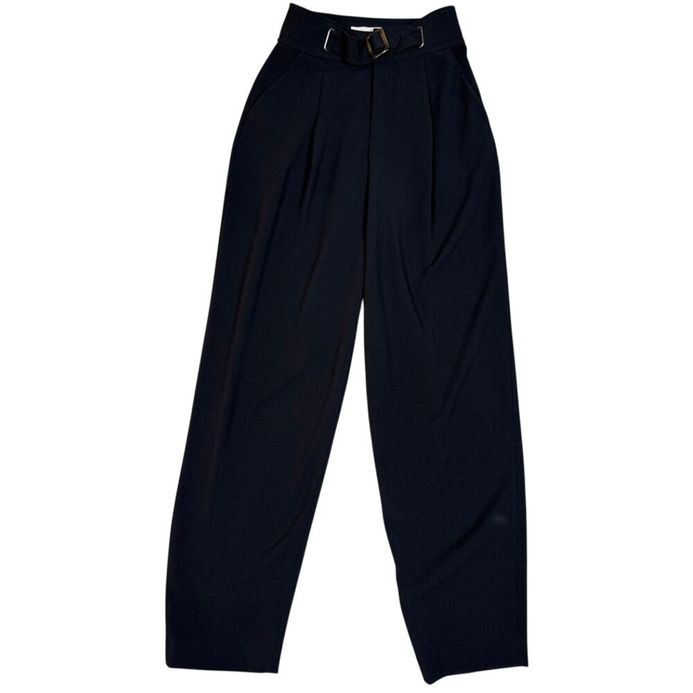 joie Womens Size 00 Navy Belted Trouser Pleated Pants